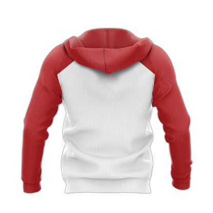 One Punch Man Hoodie One Punch Man Saitama Oppai Hoodie White Red Unisex - Cozy Hoodie For Cold Weather