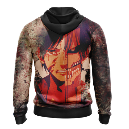 Attack On Titan Hoodie Eren Yeager Transform Titan Hoodie Brown Unisex - Cozy Hoodie For Cold Weather
