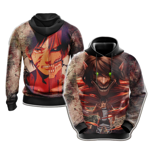 Attack On Titan Hoodie Eren Yeager Transform Titan Hoodie Brown Unisex - Cozy Hoodie For Cold Weather