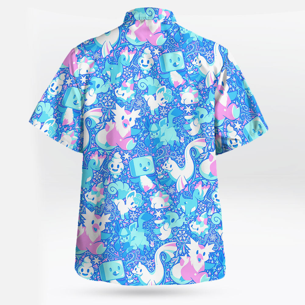 Aurora Beam Hawaiian Shirt – Light Blue Cosmic Vibes - Tropi Hawaiian Shirts