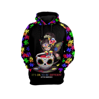 Autism Hoodie Peace Love Autism It'S Ok To Be Different T-Shirt Colorful Unisex - Trendy Gift For Men & Women