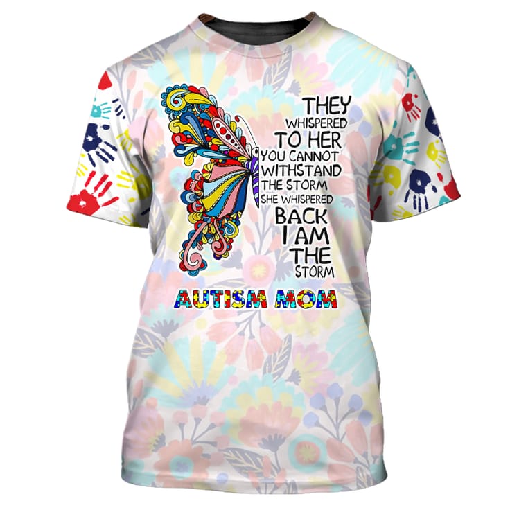 Autism Hoodie She Whispered Back I Am The Storm Autism Mom T-Shirt White Unisex - Trendy Gift For Men & Women