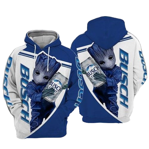 Busch Light Hoodie Busch Ready Beer Groot Hoodie Blue Unisex - Cozy Hoodie For Cold Weather