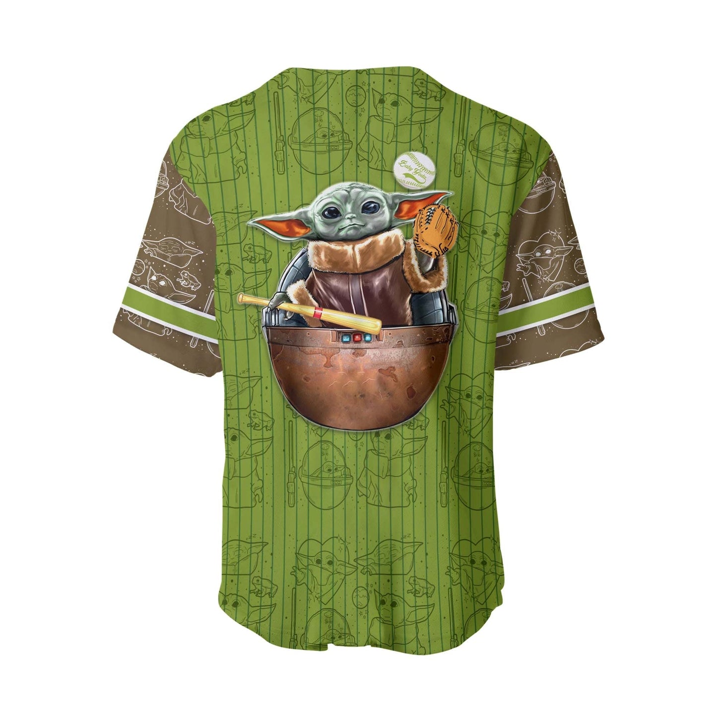 Star Wars Baseball Jersey Baby Grogu Playing Baseball Star Wars Jersey Shirt Green Unisex Adult New Release