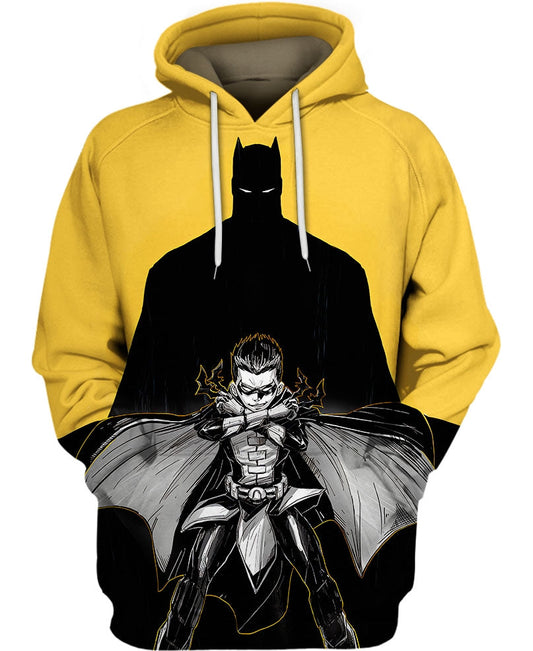 Batman Hoodie Dc Behind The Duke Thomas Batman Hoodie Yellow Black Unisex - Cozy Hoodie For Cold Weather