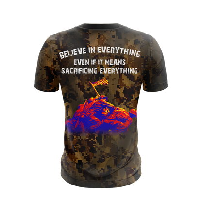 Veteran T-Shirt Even If It Means Sacrificing Everything T-Shirt Brown Unisex - Trendy Gift For Men & Women