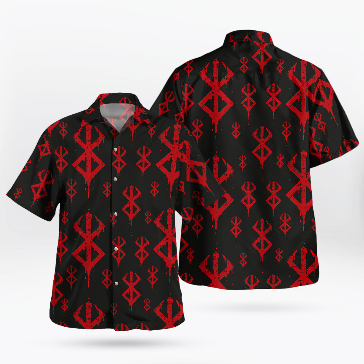 Berserk Brand of Sacrifice Black Red Pattern Anime Hawaiian Shirt