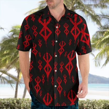 Berserk Brand of Sacrifice Black Red Pattern Anime Hawaiian Shirt