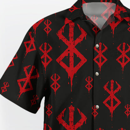 Berserk Brand of Sacrifice Black Red Pattern Anime Hawaiian Shirt