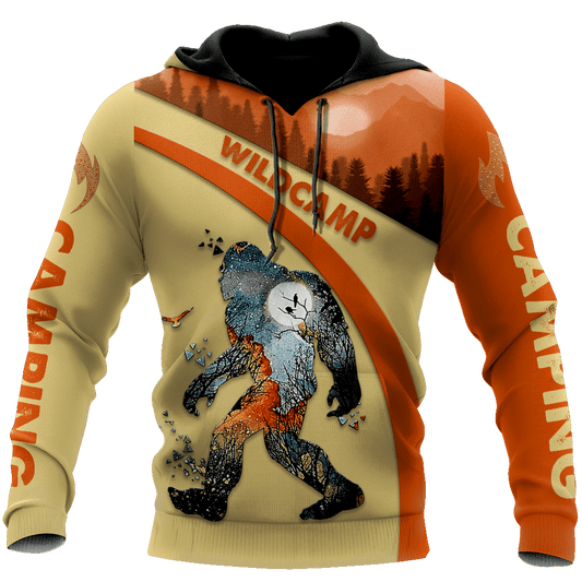Bigfoot Hoodie Bigfoot Wildcamp Camping T-Shirt Orange Unisex - Trendy Gift For Men & Women