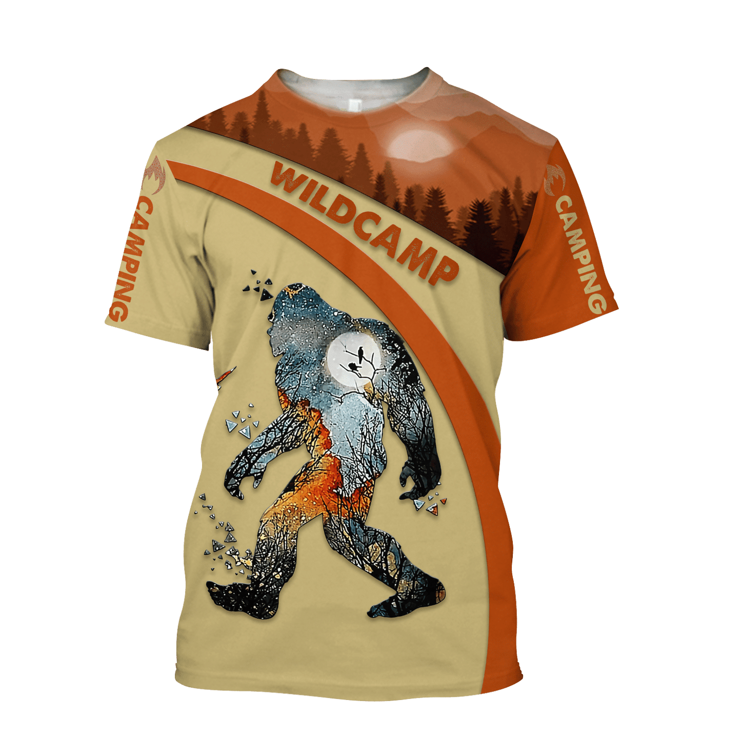 Bigfoot Hoodie Bigfoot Wildcamp Camping T-Shirt Orange Unisex - Trendy Gift For Men & Women