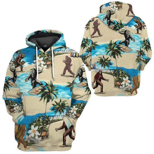 Bigfoot Hoodie Bigfoot Summer Beach Hoodie Colorful Unisex - Cozy Hoodie For Cold Weather