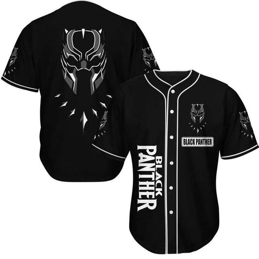 Black Panther Baseball Jersey Black Panther Mask Graphic Jersey Shirt Unisex Adult New Release