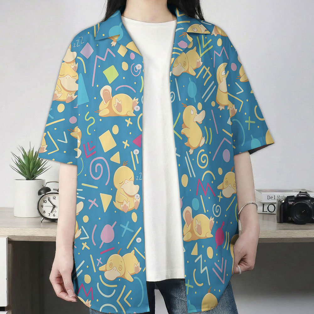 Psyduck Retro Pattern Pokémon Hawaiian Shirt