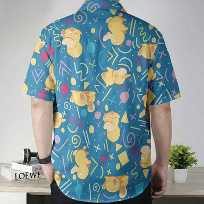 Psyduck Retro Pattern Pokémon Hawaiian Shirt
