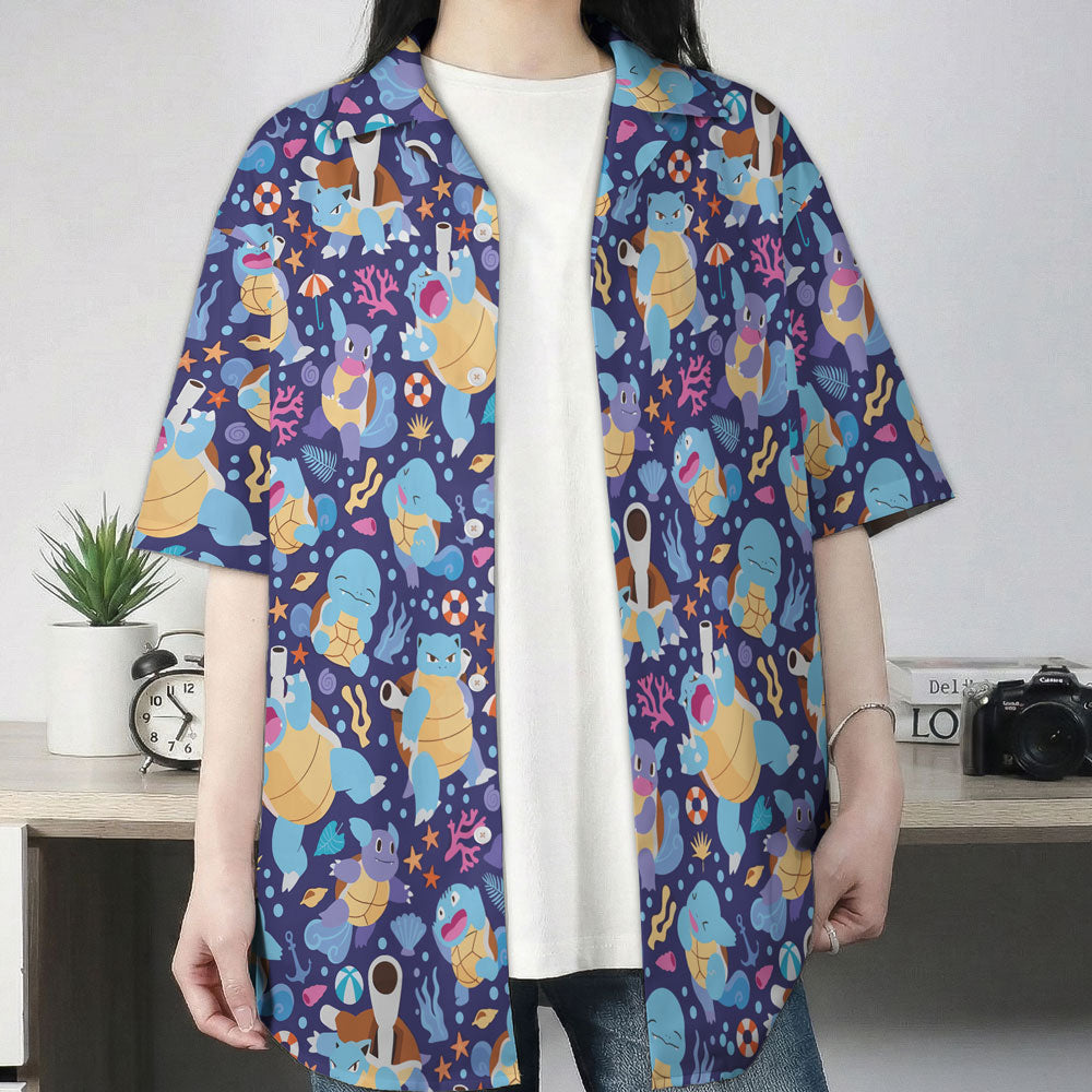 Blastoise Ocean Pattern Pokémon Hawaiian Shirt