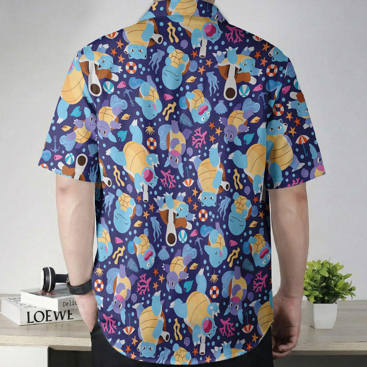 Blastoise Ocean Pattern Pokémon Hawaiian Shirt