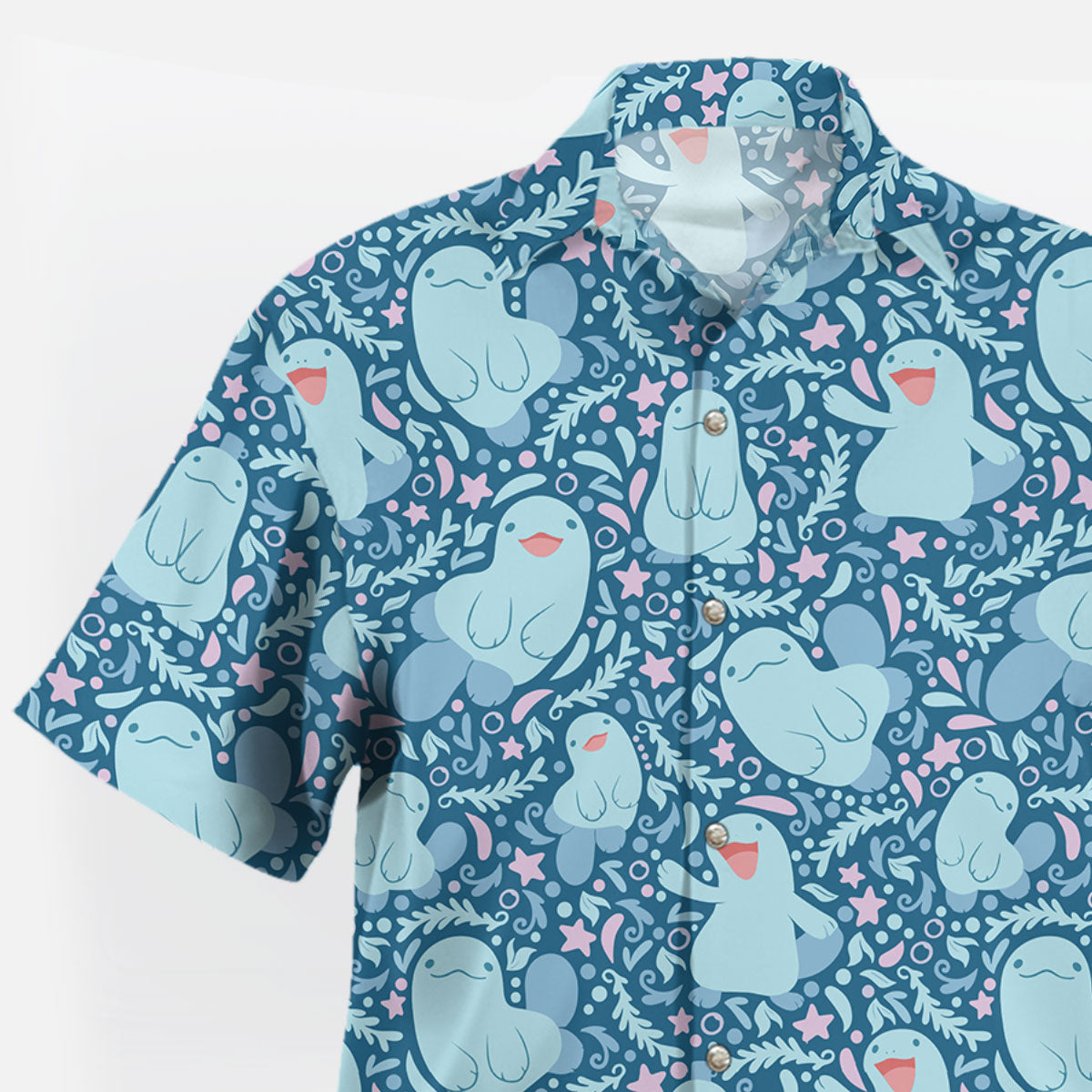 Blue Quagsire Ocean Pattern Pokémon Hawaiian Shirt