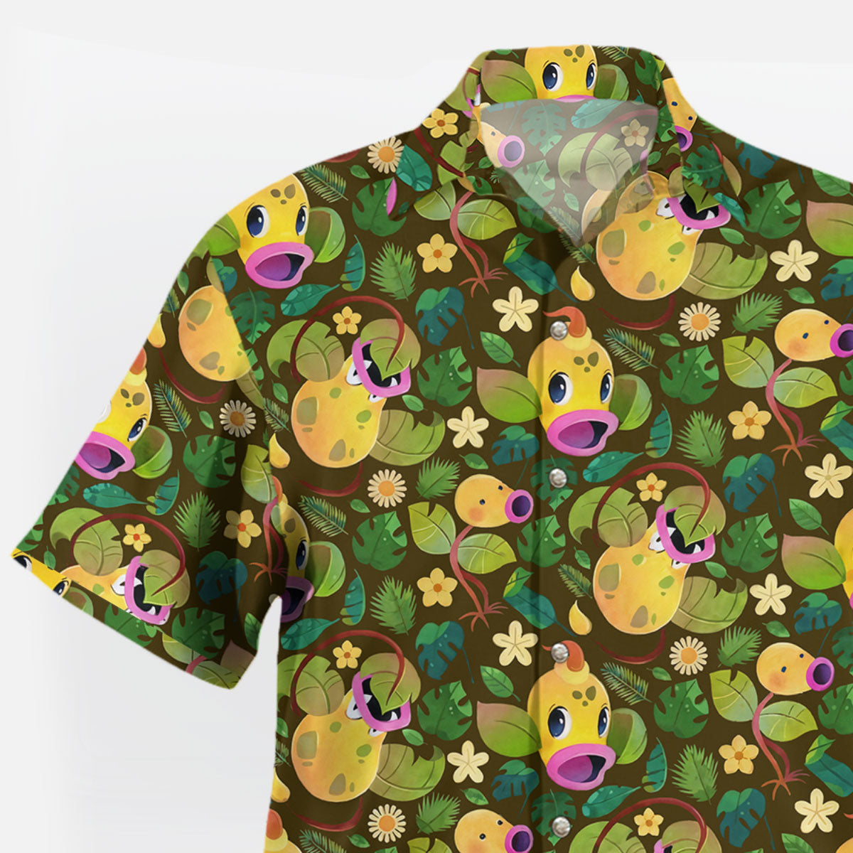 Brown Jungle Bellsprout Pokemon Hawaiian Shirt