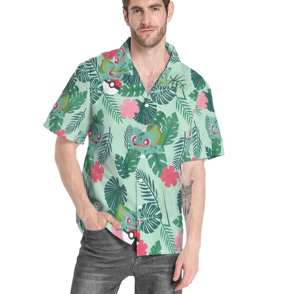 Pokemon Bulbasaur Tropical Green Hawaii Shirt