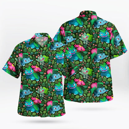 Bulbasaur Ivysaur Venusaur Pokemon Hawaiian Shirt | Tropi Hawaiian Shirts Store