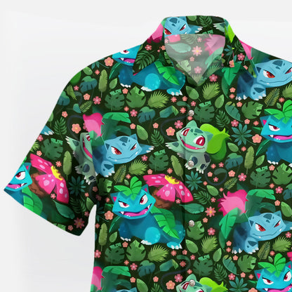 Bulbasaur Ivysaur Venusaur Pokemon Hawaiian Shirt | Tropi Hawaiian Shirts Store