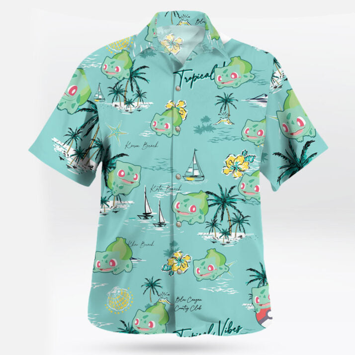 Bulbasaur Ocean Breeze Hawaiian Shirt – Tropical Sea Style | Tropi Hawaiian Shirts Store