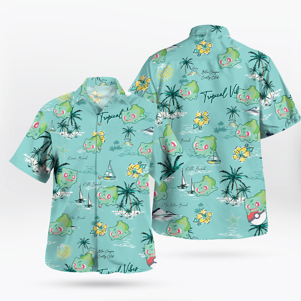 Bulbasaur Ocean Breeze Hawaiian Shirt – Tropical Sea Style | Tropi Hawaiian Shirts Store