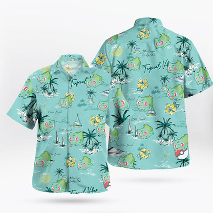 Bulbasaur Ocean Breeze Hawaiian Shirt – Tropical Sea Style | Tropi Hawaiian Shirts Store