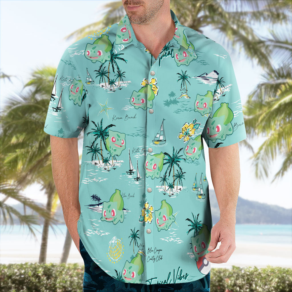 Bulbasaur Ocean Breeze Hawaiian Shirt – Tropical Sea Style | Tropi Hawaiian Shirts Store