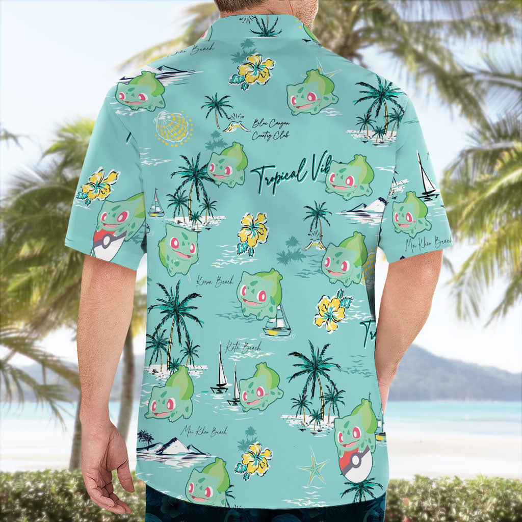 Bulbasaur Ocean Breeze Hawaiian Shirt – Tropical Sea Style | Tropi Hawaiian Shirts Store
