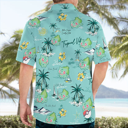 Bulbasaur Ocean Breeze Hawaiian Shirt – Tropical Sea Style | Tropi Hawaiian Shirts Store