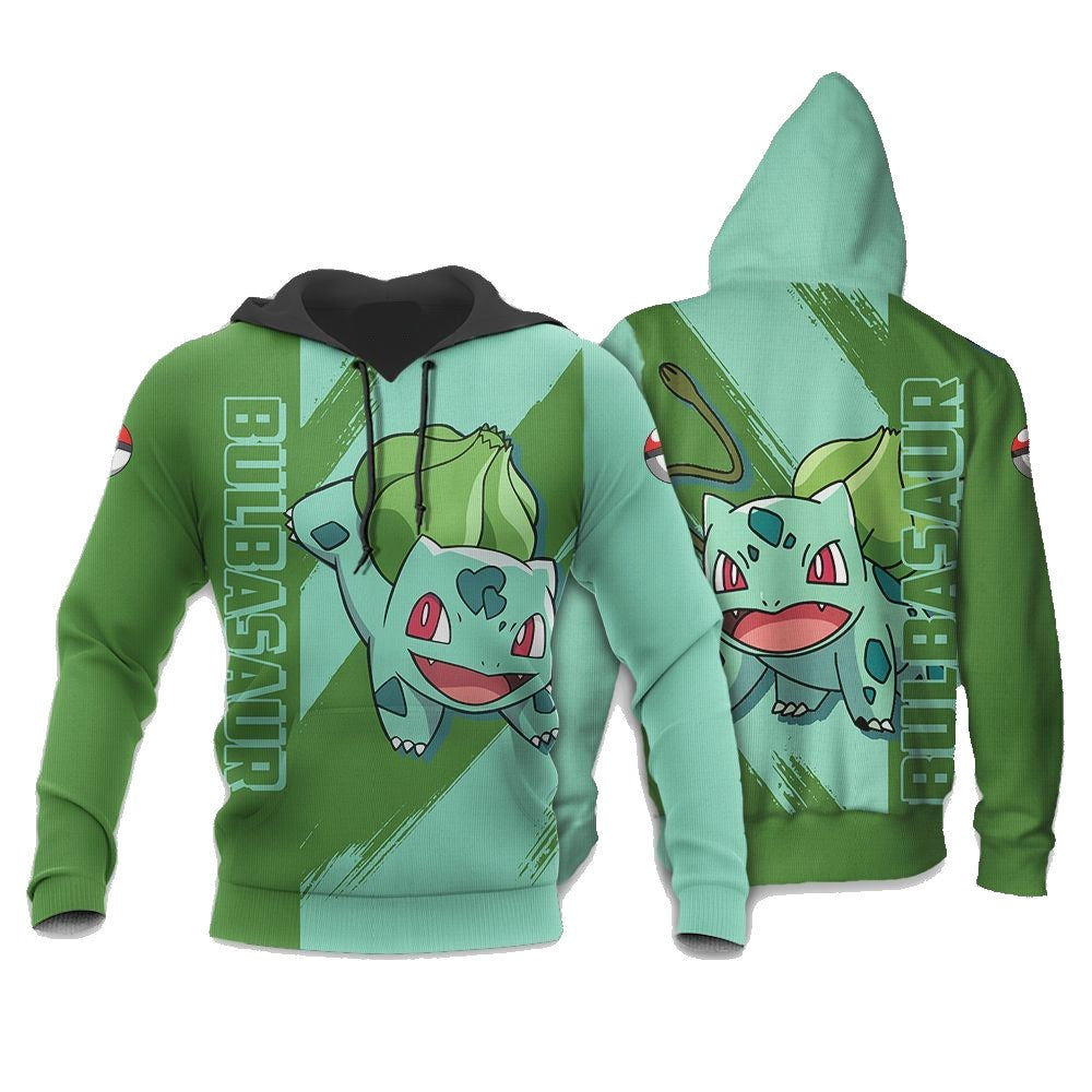 Pokemon Hoodie Pokemon Bulbasaur Graphic Hoodie Blue Green Unisex - Cozy Hoodie For Cold Weather