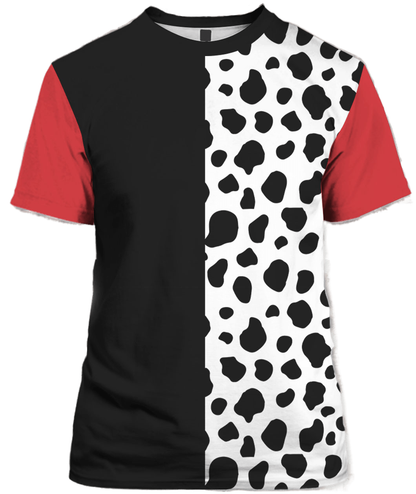 Disney T-Shirt Cruella De Vil Disney Villain Costume T-Shirt Black White Unisex Adults New Release - Trendy Gift For Men & Women