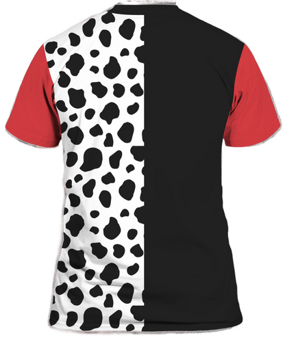 Disney T-Shirt Cruella De Vil Disney Villain Costume T-Shirt Black White Unisex Adults New Release - Trendy Gift For Men & Women