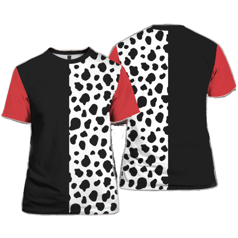 Disney T-Shirt Cruella De Vil Disney Villain Costume T-Shirt Black White Unisex Adults New Release - Trendy Gift For Men & Women