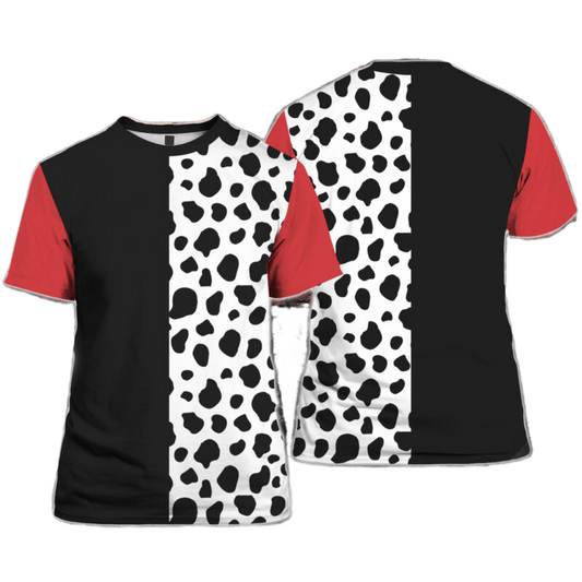 Disney T-Shirt Cruella De Vil Disney Villain Costume T-Shirt Black White Unisex Adults New Release - Trendy Gift For Men & Women