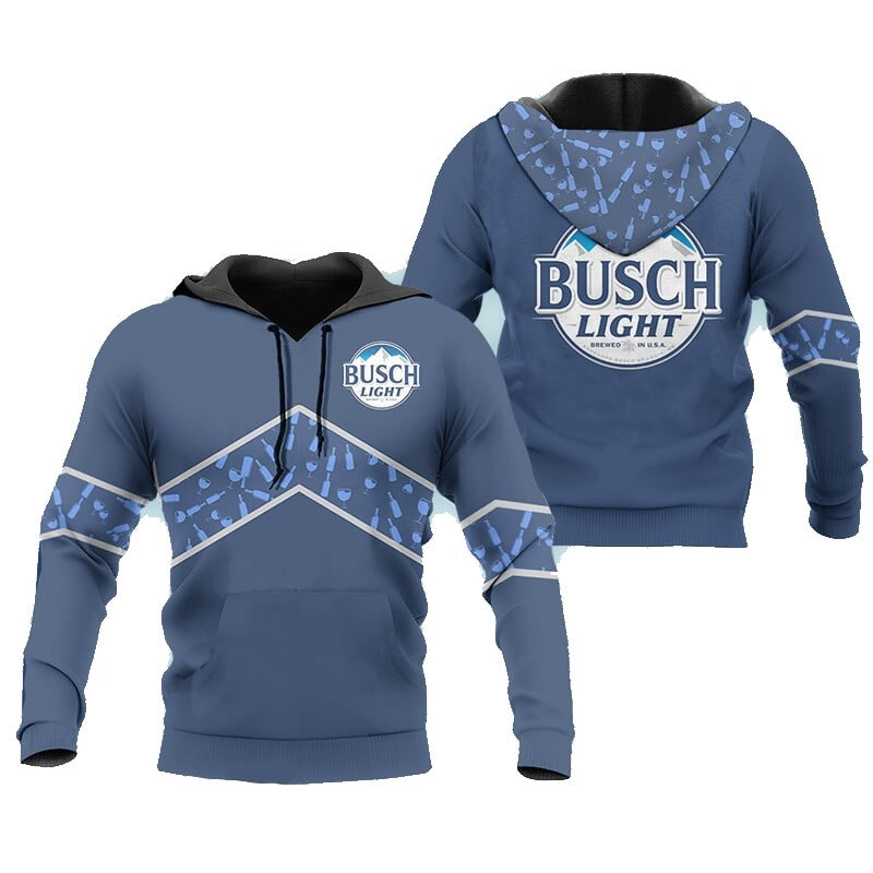 Busch Light Hoodie Busch Light Bear Coicoill Eu5766 Blue Unisex - Cozy Hoodie For Cold Weather