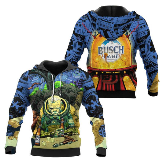 Busch Light Hoodie Busch Light Old Solitary Astronaut Hoodie Colorful Unisex - Cozy Hoodie For Cold Weather