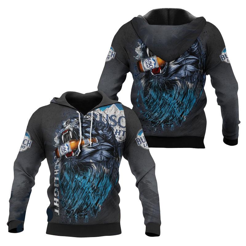 Busch Light Hoodie Busch Light Predator In The Night Hoodie Black Unisex - Cozy Hoodie For Cold Weather