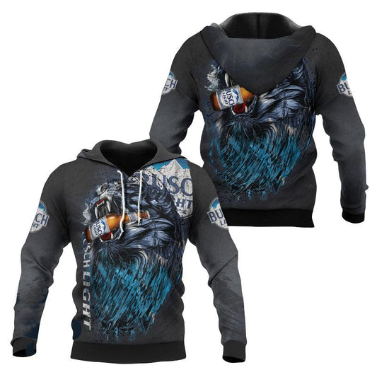 Busch Light Hoodie Busch Light Predator In The Night Hoodie Black Unisex - Cozy Hoodie For Cold Weather