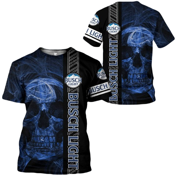 Busch Light Hoodie Busch Light Skull Smoke Graphic T-Shirt Black Unisex - Trendy Gift For Men & Women