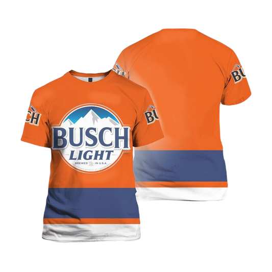 Busch Light T-Shirt Busch Light Logo Plain Style T-Shirt Orange Unisex - Trendy Gift For Men & Women