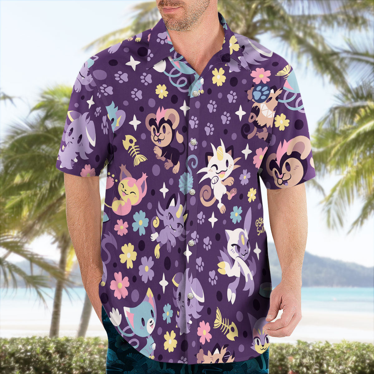 Cat Pokemon Hawaiian Shirt Tropical Vibe