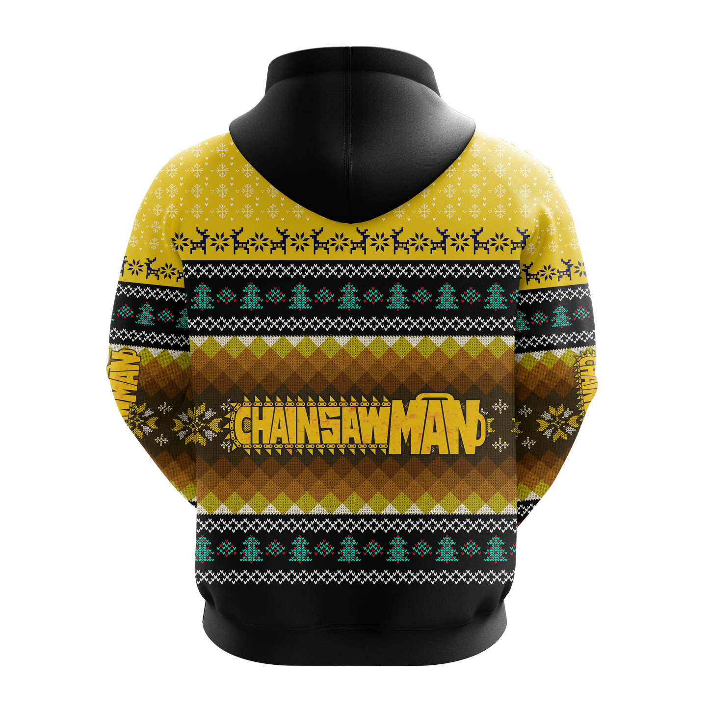 Chainsaw Man Hoodie Chainsaw Man Denji Christmas Style Hoodie Yellow Unisex