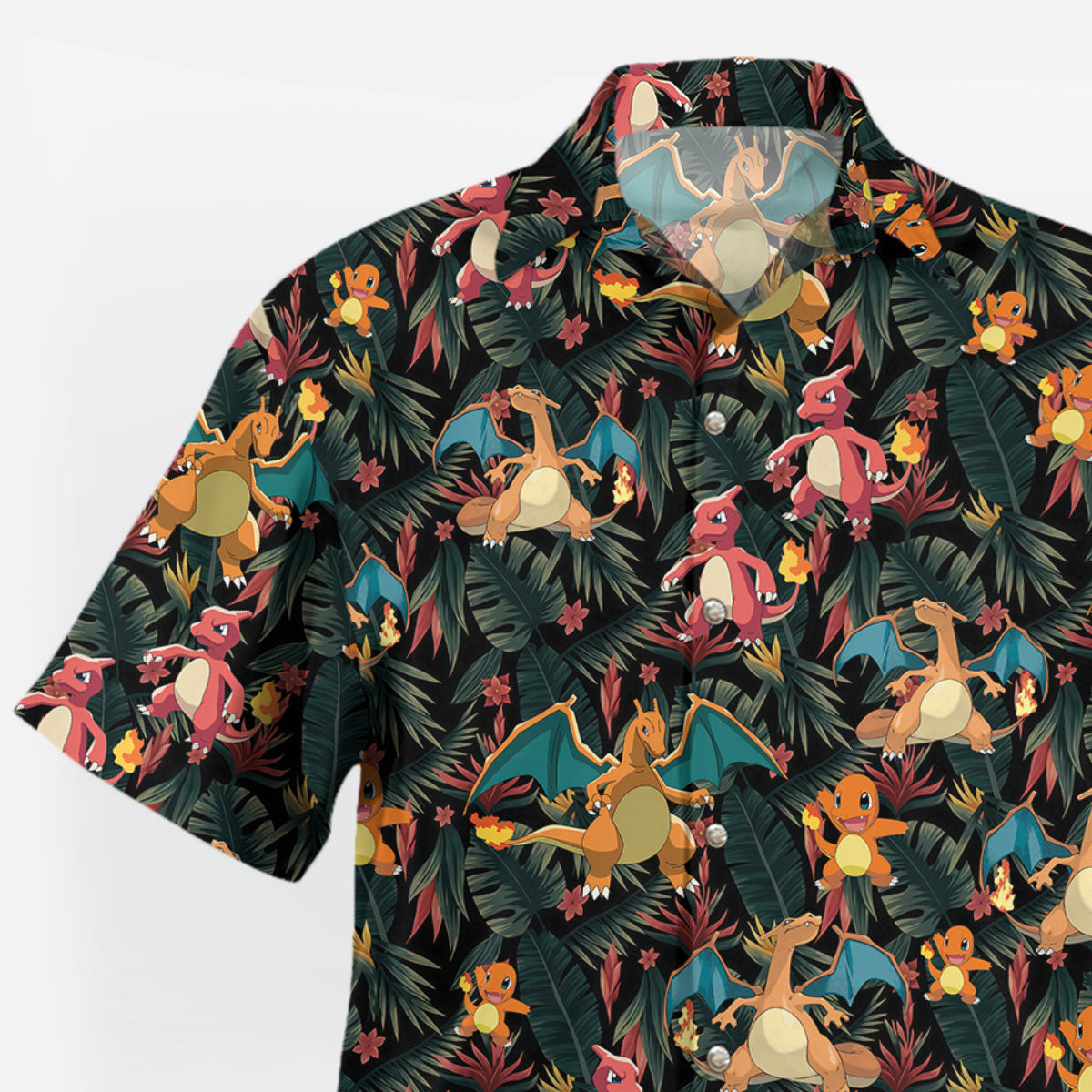 Charizard Charmander Evolution Tropical Hawaiian Shirt | Tropi Hawaiian Shirts Store