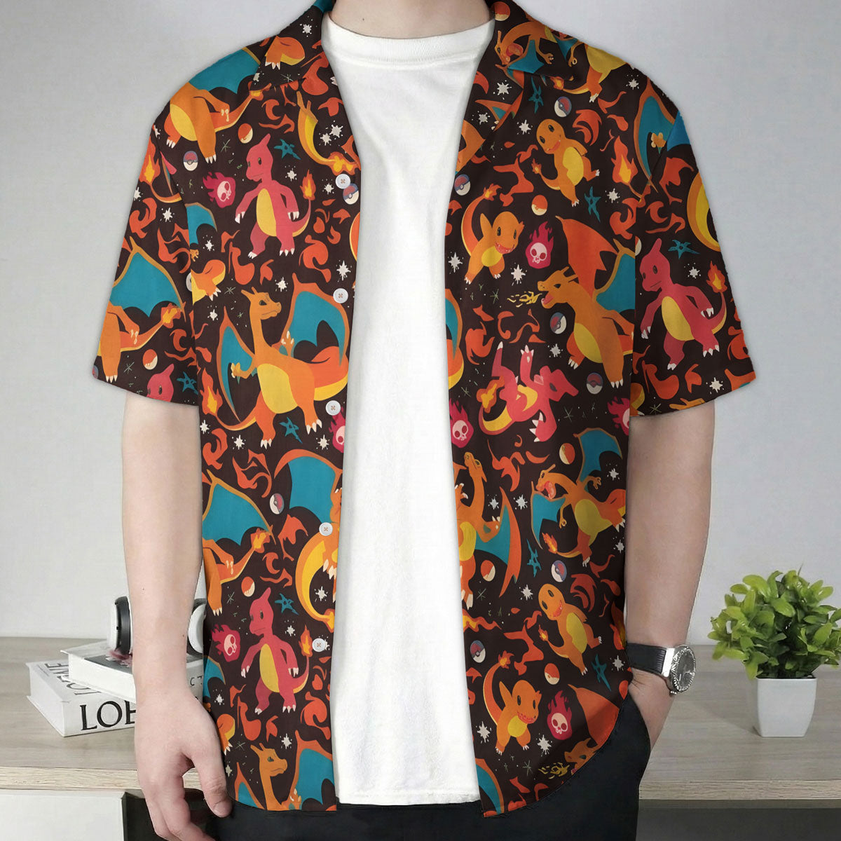 Anime Charizard Firestorm Pokemon Hawaiian Shirt