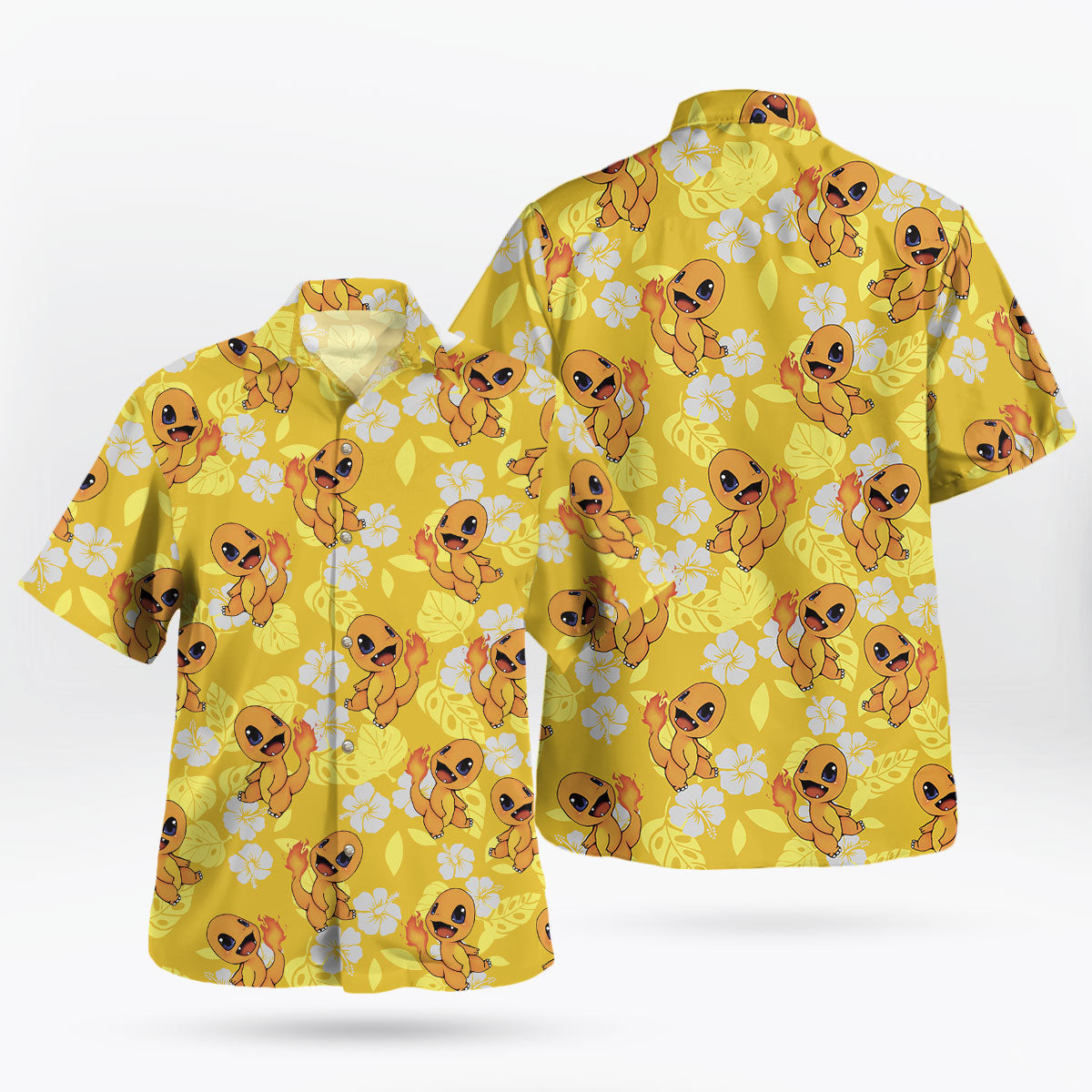 Charmander Pokemon Hawaiian Shirt Tropical Fire Type Aloha Shirt - Tropi Hawaiian Shirts
