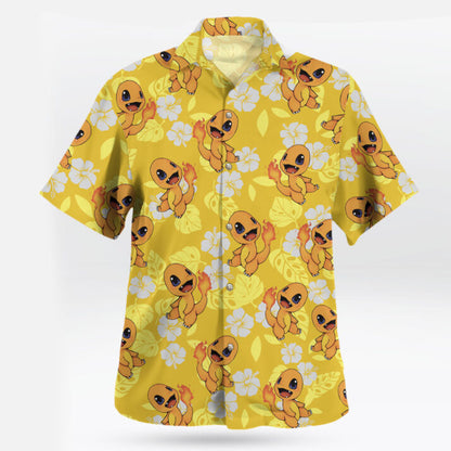 Charmander Pokemon Hawaiian Shirt Tropical Fire Type Aloha Shirt - Tropi Hawaiian Shirts