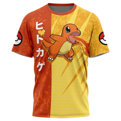 Pokemon T-Shirt Pokemon Charmander Attack Pose T-Shirt Orange Unisex - Trendy Gift For Men & Women